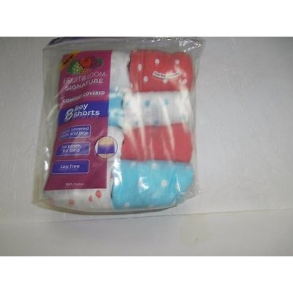 Girl's Fruit Of The Loom Signature 8 Pair Boy Short Panties Multi Color Size 4